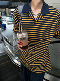 Color scheme stripe collar tee