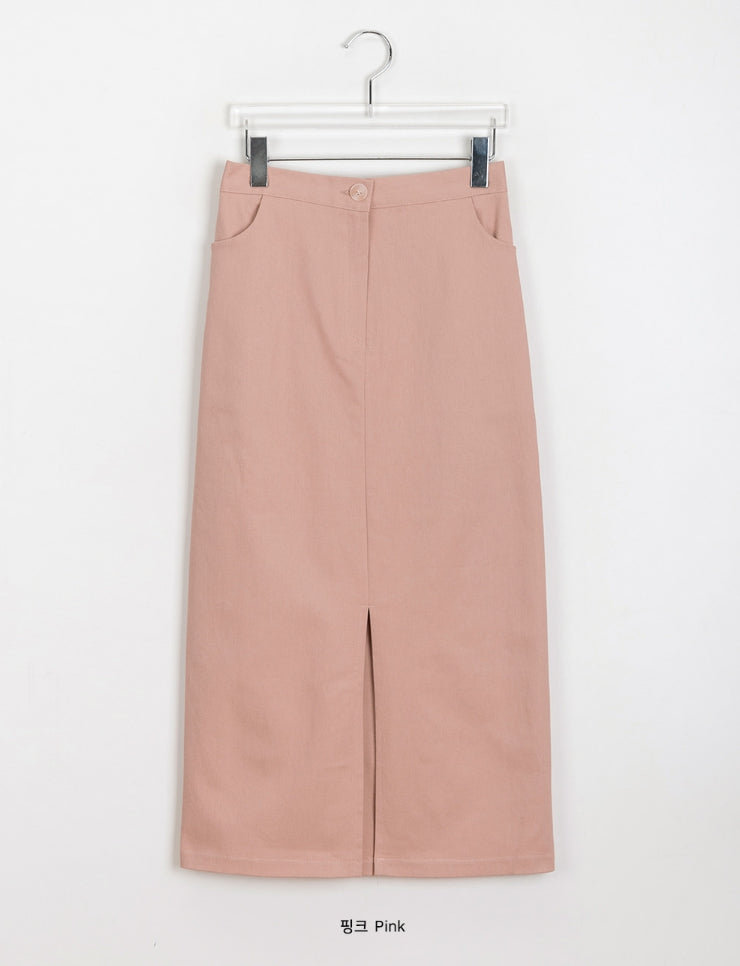 【BAON】Chitco Slit Banding Long Skirt BAON (バオン) - チッコースリットバンディングロングスカート