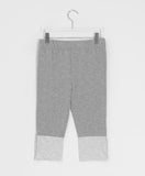 Usa Color Matching Button Three Quarter Capri Leggings Pants