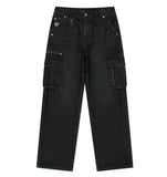 WASHED ZIP CARGO DENIM PANT