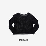 Ribin see-through knitwear