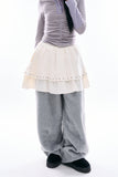 Tiered eyelet flare skirt