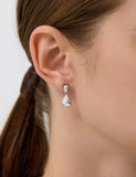 Champagne Moon Dew Drop Silver Falling Earrings