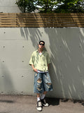 Seersucker Stripe Half Shirt