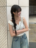 Hope Flower Shirring Layered Sleeveless