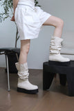shirring platform boots
