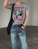 Heaven Graphic Lettering Short Sleeve T-shirt