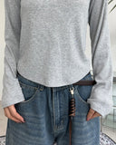 Rosa Boat Neck Ribbed Long Sleeve Tee