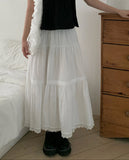 Tenu Tiered Frill Long Banding Skirt