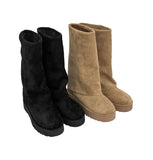 1186 Suede Warmer Sheepskin Long Boots (4cm)
