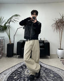Foreign studded herringbone pants
