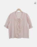 Morein Frill Short Sleeve Blouse