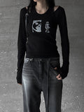Strap Grayish Denim Pants
