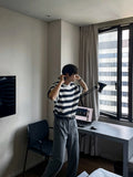 Baron cable stripe short sleeve knit