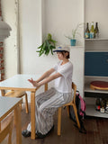 Milbo Stripe Banding Wide Pants