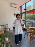 [unisex] Mubone Summer Stripe Linen Banding Wide Pants