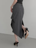 Luen Unbalanced Wrap Long Skirt
