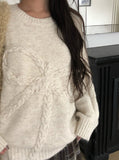 Megan Ribbon Overfit Round Knit