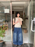 Myaho side snap balloon denim pants