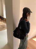 Gwen Cable V-neck Angora Knit