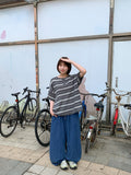 Celmo Summer Cool Banding Denim Wide Pants