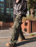 Solin Stonewashed Diagonal Cargo Pants
