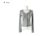 Muel Daily U-Neck Long Sleeve Slim Cardigan
