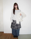 Boda punching off-shoulder wool knit