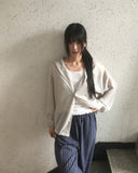 Puka Stripe Banding Wide Pants