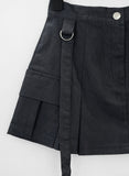 Slang denim pleats mini skirt