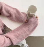 Fluffy Avant-Fit Shibori Alpaca Long Sleeve Cardigan