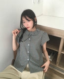 Tinbe Frill Check Short Sleeve Shirt