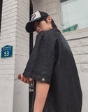 Frue Vintage Washing Denim Half Shirt