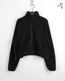 [MADE] Raco Basic String Semi-Crop Fleece Zip-Up