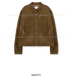 Suede strap racer jacket