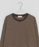 [unisex] Kemppa Stripe Over Round Long Sleeve Tee