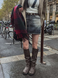 Gra Washing Denim Mini Skirt