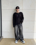 Slab black wide jeans