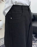 Eto Wide Black Cotton Pants