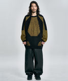 Paneled Mixed Knit Sweater