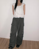 Moon Moon Stud Two Way Cargo Pocket Banding Pants