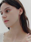 Essence Heart Bezel Tennis One-Touch Earrings