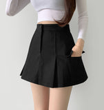 Pleats Underpants A-line Skirt Pants