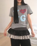 BTU Vintage Heart Check Patch Short Sleeve T-Shirt