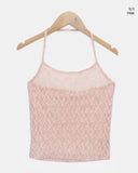Luek Flower Lace Halter Sleeveless