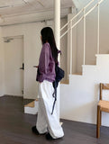 Hight Cotton String Two Way Cargo Long Jogger Wide Pants