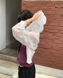 Bucker Gauze Linen Hood Long Sleeve Shirt