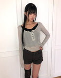 Echoes Button Long Sleeve T-shirt