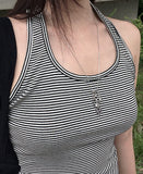 Bleuon Stripe Slim Halter Sleeveless