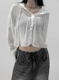 Moulan cropped hooded shirt